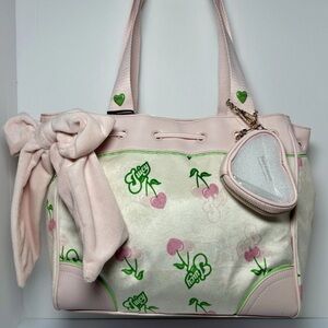 Juicy Couture Retro Juicy Cherry Gelato Daydreamer Tote Bag Cream New Release